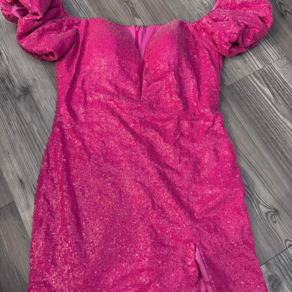 new Jovani Pink sequin mini size 15